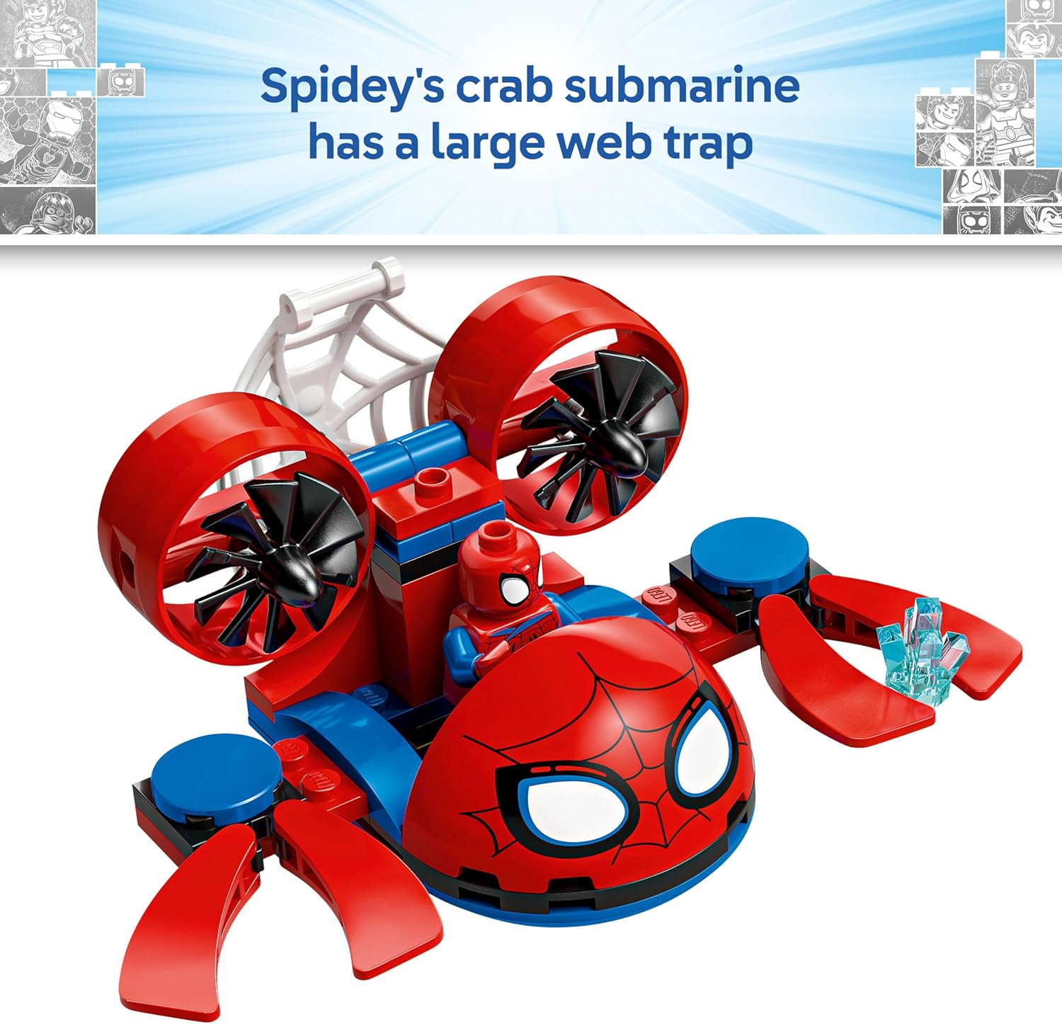 LEGO ǀ Marvel Spidey: Underwater Vehicles - SuperHero Toy w/ 3 Submarines & 3 Minifigures - Gift for 4+ Year Old Boys and Fans of the Spidey and his Amazing Friends Show - 11207