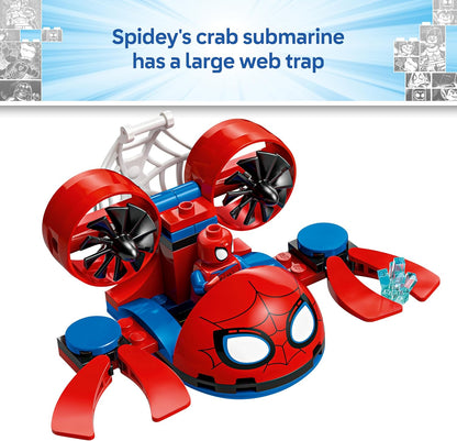 LEGO ǀ Marvel Spidey: Underwater Vehicles - SuperHero Toy w/ 3 Submarines & 3 Minifigures - Gift for 4+ Year Old Boys and Fans of the Spidey and his Amazing Friends Show - 11207
