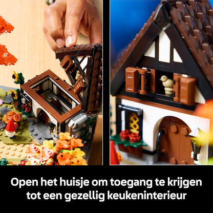 LEGO Icons Autumn Cottage Garden - Miniature Building Set for Adults - Display Model Kit w/a House, 4 Trees, Animal Figures & Flowers - DIY Room Decor - Gift Idea - 11372