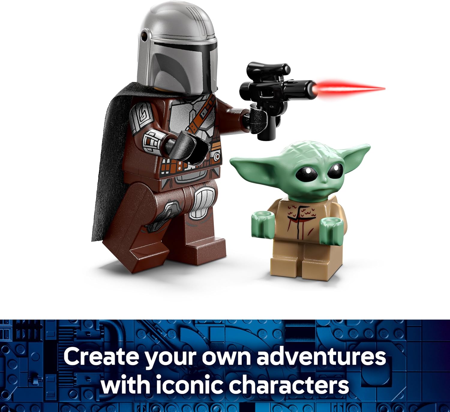 LEGO Star Wars 75436 The Mandalorian & Grogu's Speeder Bike Toy - incl. a Grogu Figure & Din Djarin Minifigure w/a Blaster - Small Birthday Gift for 6+ Year Old Boys & Fans