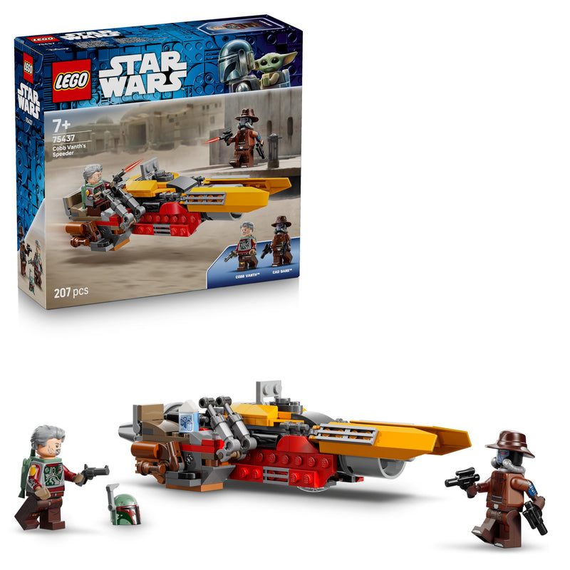 LEGO Star Wars 75437 Cobb Vanth's Speeder Toy - incl. Cobb Vanth & Cad Bane Minifigures, plus Blasters & a Jetpack - Gift for 7+ Year Old Boys and The Mandalorian Fans