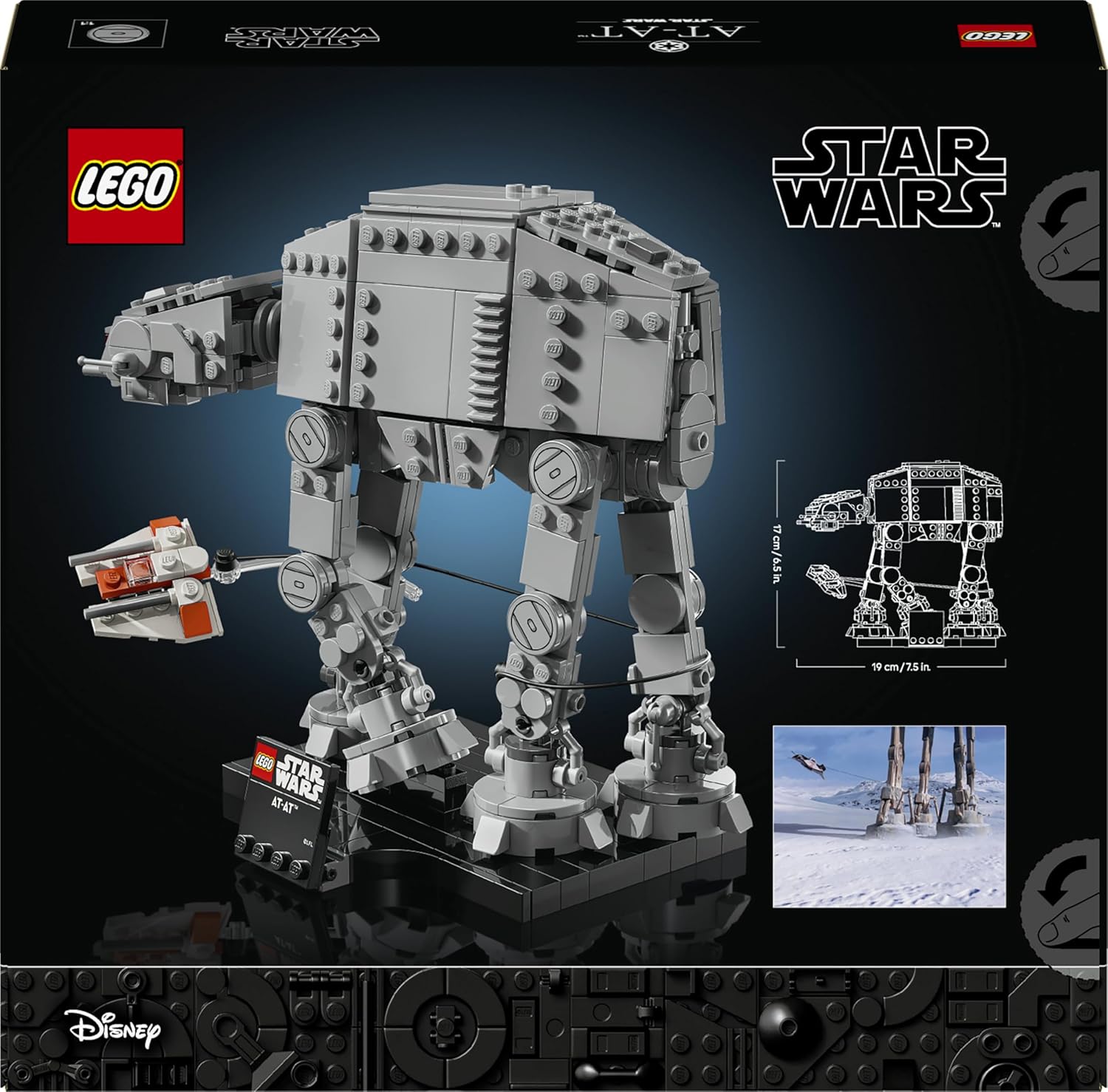 LEGO Star Wars 75440 AT-AT Building Set for Adults - Display Model Kit w/Snowspeeder, Stand & Nameplate - Shelf Decor Idea - Collectible Gift for The Empire Strikes Back Fans