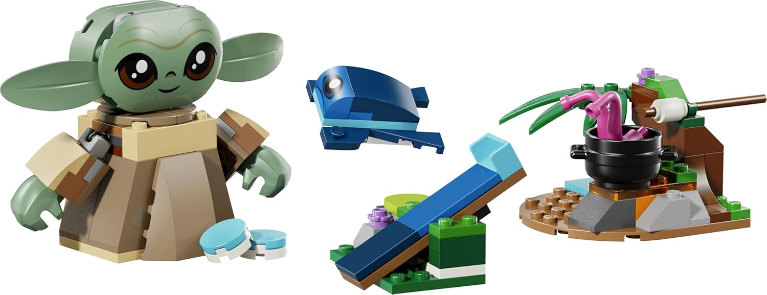 LEGO 75443 Star Wars Grogu's Homestead - Building Toy w/a Grogu Figure & Sorgan Frog, a Catapult & Blue Macarons - Gift for 4+ Year Old Boys, Girls & The Mandalorian Fans