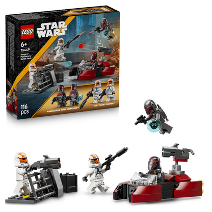 LEGO Star Wars 75449 Siege of Mandalore Battle Pack - Action Toy w/ 2 Mandalorian & 2 Clone Trooper Minifigures plus a Speeder Bike and Blasters - Gift for 6+ Year Old Boys & Fans