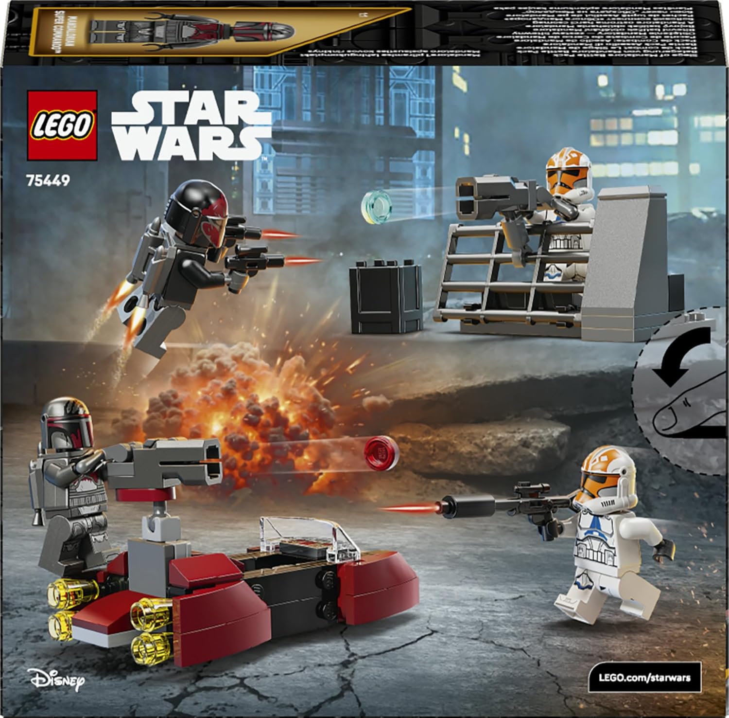 LEGO Star Wars 75449 Siege of Mandalore Battle Pack - Action Toy w/ 2 Mandalorian & 2 Clone Trooper Minifigures plus a Speeder Bike and Blasters - Gift for 6+ Year Old Boys & Fans