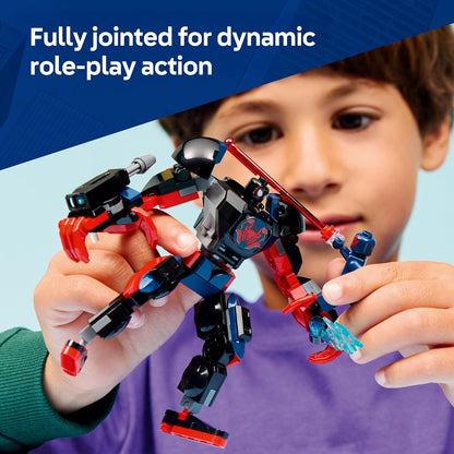 LEGO | Marvel Miles Morales Mech vs. Spider-Man 2099 - Superhero Toy w/an Action Figure & 2 Minifigures, plus Razor Web and Power Blast Elements - Gift for 6+ Year Old Boys - 76337