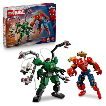 LEGO | Marvel Mech Battle: Spider-Man vs. Doc Ock - Superhero Toy w/ 2 Action Figures, 3 Minifigures, Stud Shooters & Spider Slings - Gift for 6+ Year Old Boys - 76338