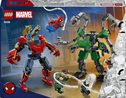 LEGO | Marvel Mech Battle: Spider-Man vs. Doc Ock - Superhero Toy w/ 2 Action Figures, 3 Minifigures, Stud Shooters & Spider Slings - Gift for 6+ Year Old Boys - 76338