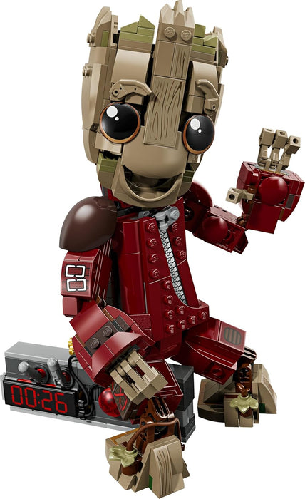 LEGO | Marvel Ravager Jumpsuit Groot Figure - Collectible Superhero Toy - Cute Desk or Bedroom Decor Idea - Birthday Gift for 10+ Year Old Boys & Fans - 76341