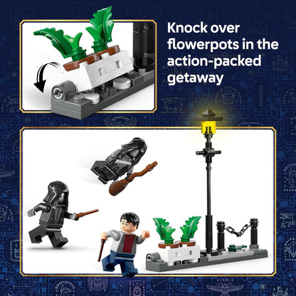 LEGO Harry Potter Hagrid & Harry's Privet Drive Escape - Motorbike Toy with 4 Minifigures incl. 2 Death Eaters, plus a Street Scene - Gift for 8+ Year Old Girls, Boys & Fans - 76459