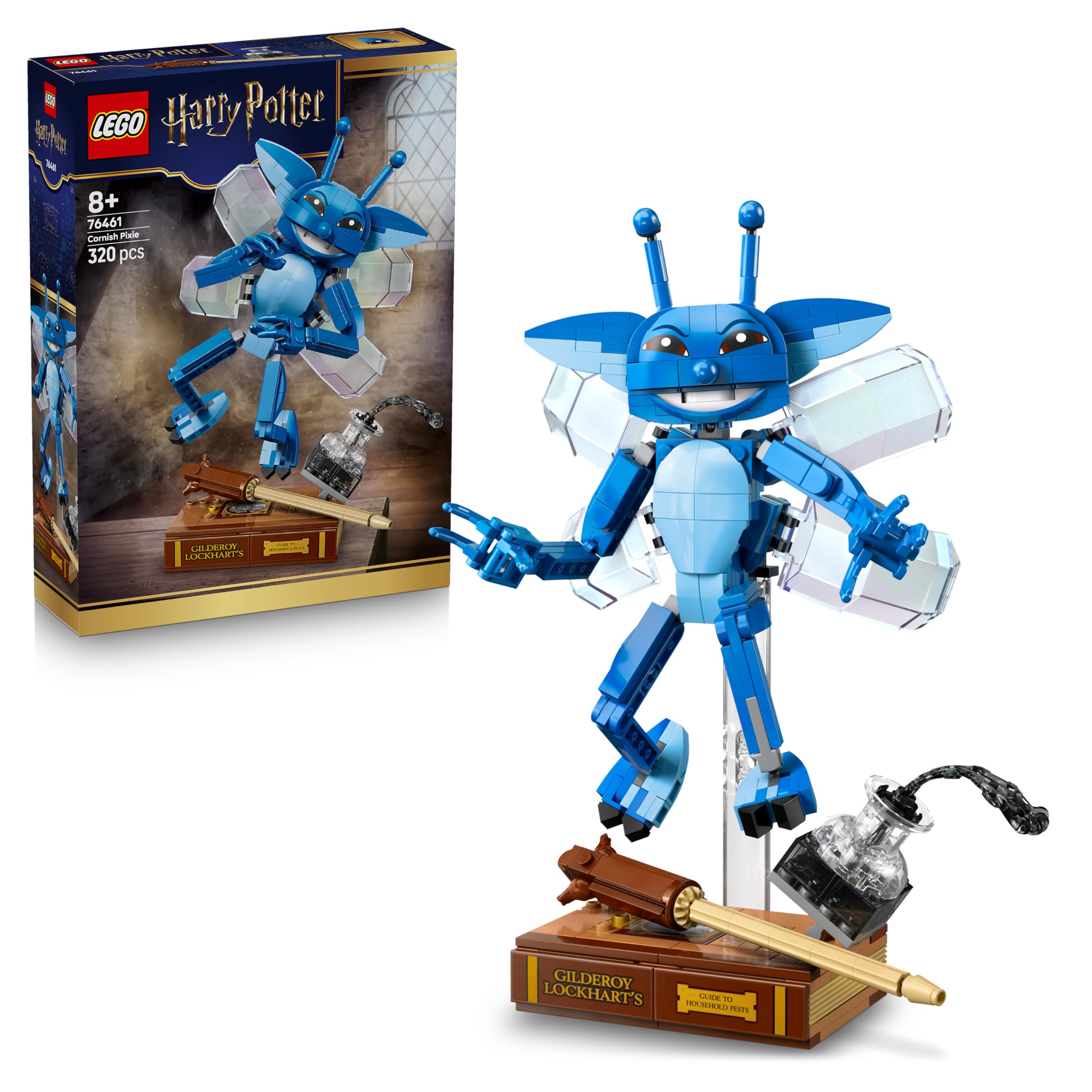 LEGO Harry Potter Cornish Pixie Toy - Bedroom or Desk Decor Figure w/Gilderoy Lockhart's Book and Wand - Birthday Gift for 8+ Year Old Girls & Boys - 76461