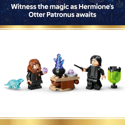 LEGO Harry Potter Cauldron: Secret Potions Classroom Toy - Desk or Bedroom Decor DIY Kit with Collectible Patronus & Hermione & Snape Minifigures - Gift for 10+ Year Old Girls & Boys - 76464