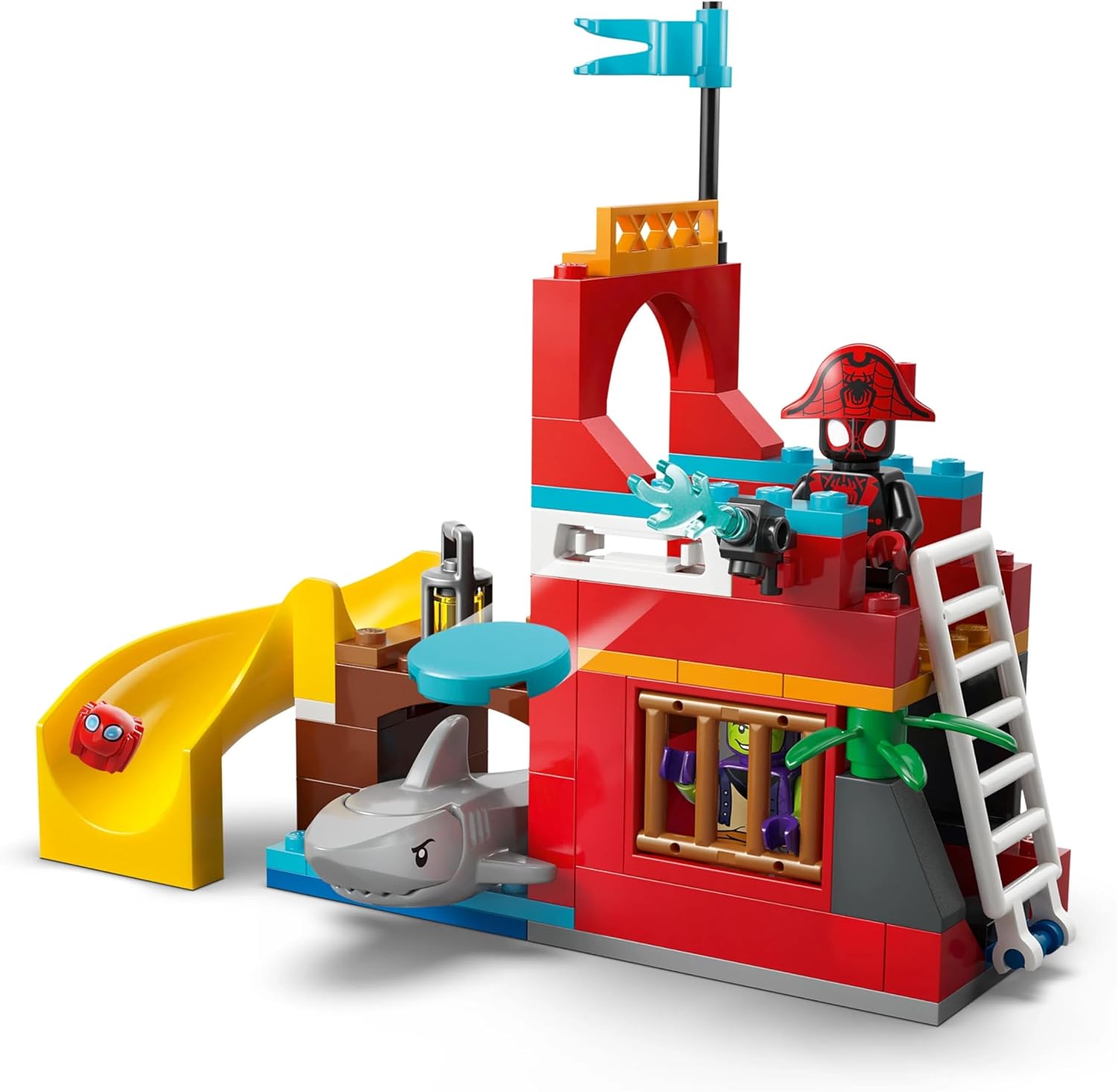 LEGO ǀ Marvel Team Spidey Pirate Ship Toy - SuperHero Set w/a Ship Model, 2 Boats & 4 Minifigures - Gift for 4+ Year Old Boys and Fans of the Spidey and his Amazing Friends Show - 11208