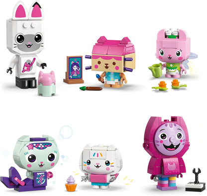 LEGO Gabby’s Dollhouse Gabby’s Brick-Built Cat Friends - Creative Toy w/ 6 Animal Figures incl. MerCat & Kitty Fairy, plus Display Stands - Gift for 6+ Year Old Girls & TV Show Fans - 11215