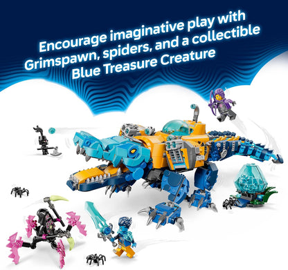 LEGO DREAMZzz 2in1 Crocodile Submarine Toy - Transforms into an Eagle Submarine - incl. 3 Minifigures, 2 Spiders & a Collectible Blue Treasure Creature - Gift for 8+ Year Old Boys - 71512