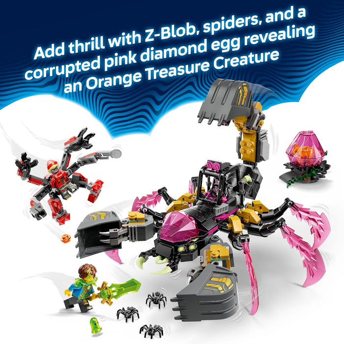 LEGO DREAMZzz 2in1 Nightmare Scorpion Digger Toy - Transforms into a Wasp Figure - incl. 3 Minifigures & a Collectible Orange Treasure Creature - Gift for 7+ Year Old Boys - 71513