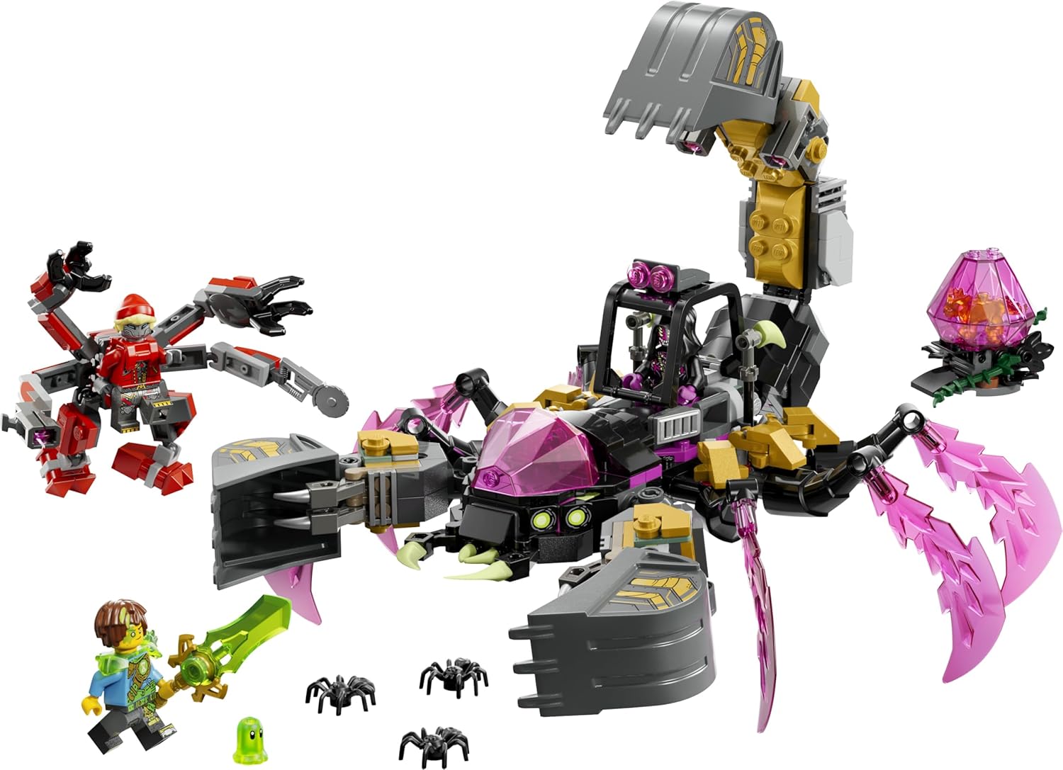 LEGO DREAMZzz 2in1 Nightmare Scorpion Digger Toy - Transforms into a Wasp Figure - incl. 3 Minifigures & a Collectible Orange Treasure Creature - Gift for 7+ Year Old Boys - 71513