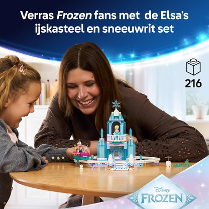 LEGO Disney Elsa's IJskasteel en Sneeuwrit – Bouwpakket voor Kinderen Incl. Anna en Elsa Poppetjes, Olaf, Treinrails en Sneeuwwagens – Cadeau voor Meisjes vanaf 4 Jaar – 43281