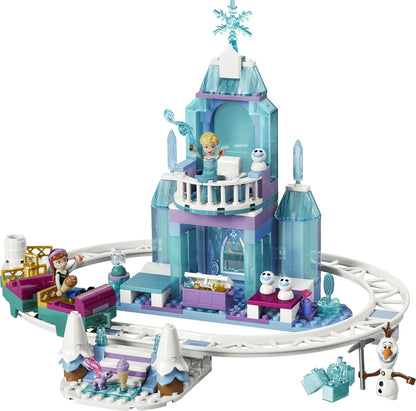 LEGO Disney Elsa's IJskasteel en Sneeuwrit – Bouwpakket voor Kinderen Incl. Anna en Elsa Poppetjes, Olaf, Treinrails en Sneeuwwagens – Cadeau voor Meisjes vanaf 4 Jaar – 43281