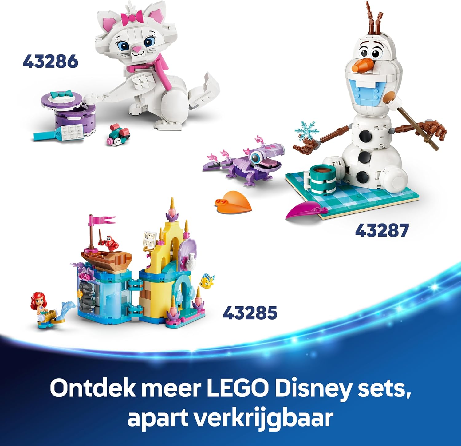 LEGO Disney Elsa's IJskasteel en Sneeuwrit – Bouwpakket voor Kinderen Incl. Anna en Elsa Poppetjes, Olaf, Treinrails en Sneeuwwagens – Cadeau voor Meisjes vanaf 4 Jaar – 43281