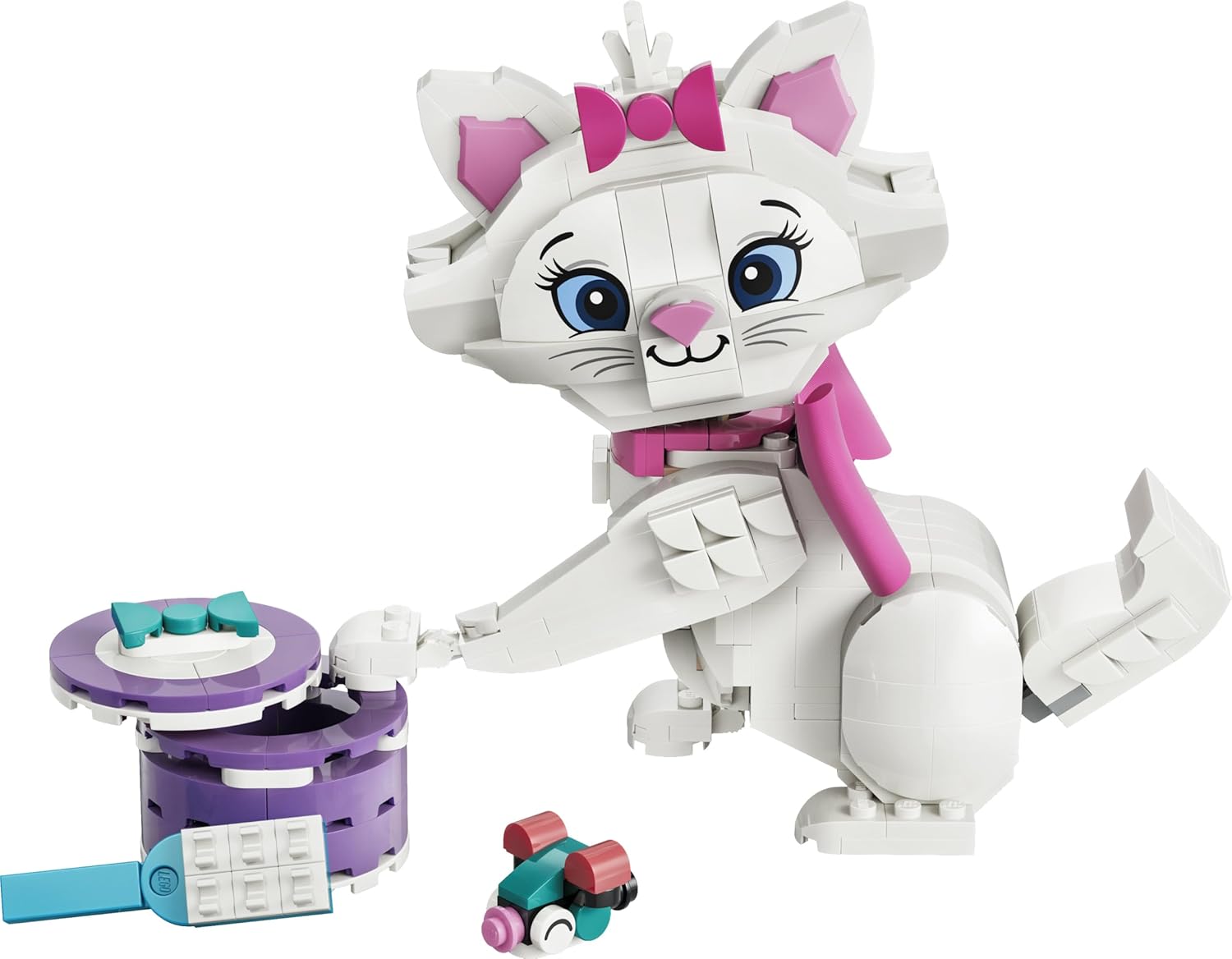LEGO|Disney The Aristocats Adorable Marie - Toy Cat Animal Figure w/Accessories incl. a Textile Bow - DIY Bedroom Decor - Nostalgic Gift for 7+ Year Old Girls & Fans - 43286