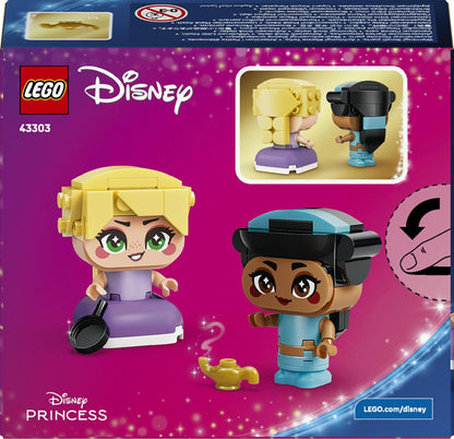LEGO|Disney Princess Mini Jasmine & Rapunzel Figures - Collectible Toy w/ 2 Mini Dolls & Accessories incl. a Magic Lamp - Small Gift for 5+ Year Old Girls & Fans - 43303