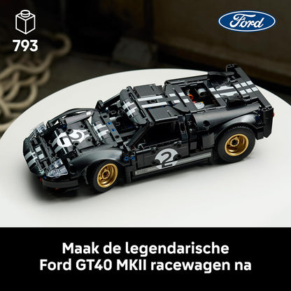 LEGO Technic 1966 Ford GT40 MKII Race Car - Collectible Model Kit for Adults - Engineering Set w/a V8 Engine, Cool Details & Livery - Gift for Motorsport Fans - 42223