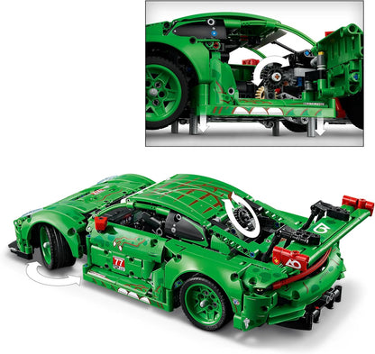 LEGO Technic Porsche 911 GT3 R REXY AO Racing Car Toy - Model Kit w/ 6-Cylinder Engine, Rear-Wheel Drive and Dinosaur Design - Gift for 11+ Year Old Boys & Motorsport Fans - 42224