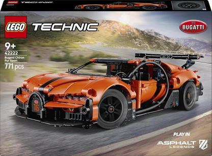 LEGO Technic Bugatti Chiron Pur Sport Hypercar Toy - Race Car Model Kit w/a W16 Engine, Steering & Opening Doors - Gift for 9+ Year Old Boys & Motorsport Fans - 42222