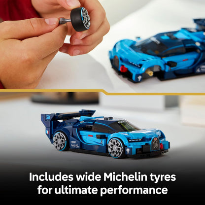 LEGO Speed Champions Bugatti Vision GT Hyper Sports Car Toy - Model Kit w/a Collectible Driver Minifigure - Gaming Gift Idea for 9+ Year Old Boys & Motorsport Fans - 77253