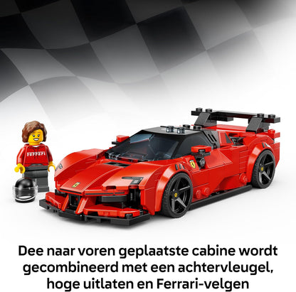 LEGO Speed Champions Ferrari SF90 XX Stradale Sports Car Toy - Model Kit w/a Collectible Driver Minifigure - Birthday Gift Idea for 9+ Year Old Boys & Motorsport Fans - 77254