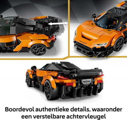 LEGO Speed Champions McLaren W1 Supercar Toy - Car Model Kit w/a Collectible Driver Minifigure - Birthday Gift Idea for 9+ Year Old Boys & Motorsport Fans - 77257