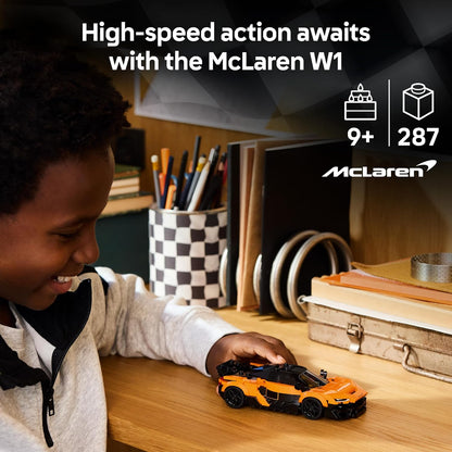 LEGO Speed Champions McLaren W1 Supercar Toy - Car Model Kit w/a Collectible Driver Minifigure - Birthday Gift Idea for 9+ Year Old Boys & Motorsport Fans - 77257