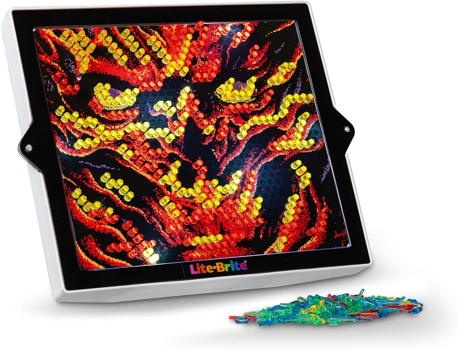 Basic Fun Lite-Brite Colour Pop Stranger Things – Light-Up Creative Toy with 6 Templates, 650 Colourful Pegs & 4 Light Modes – HD Grid Display for Fans & Kids
