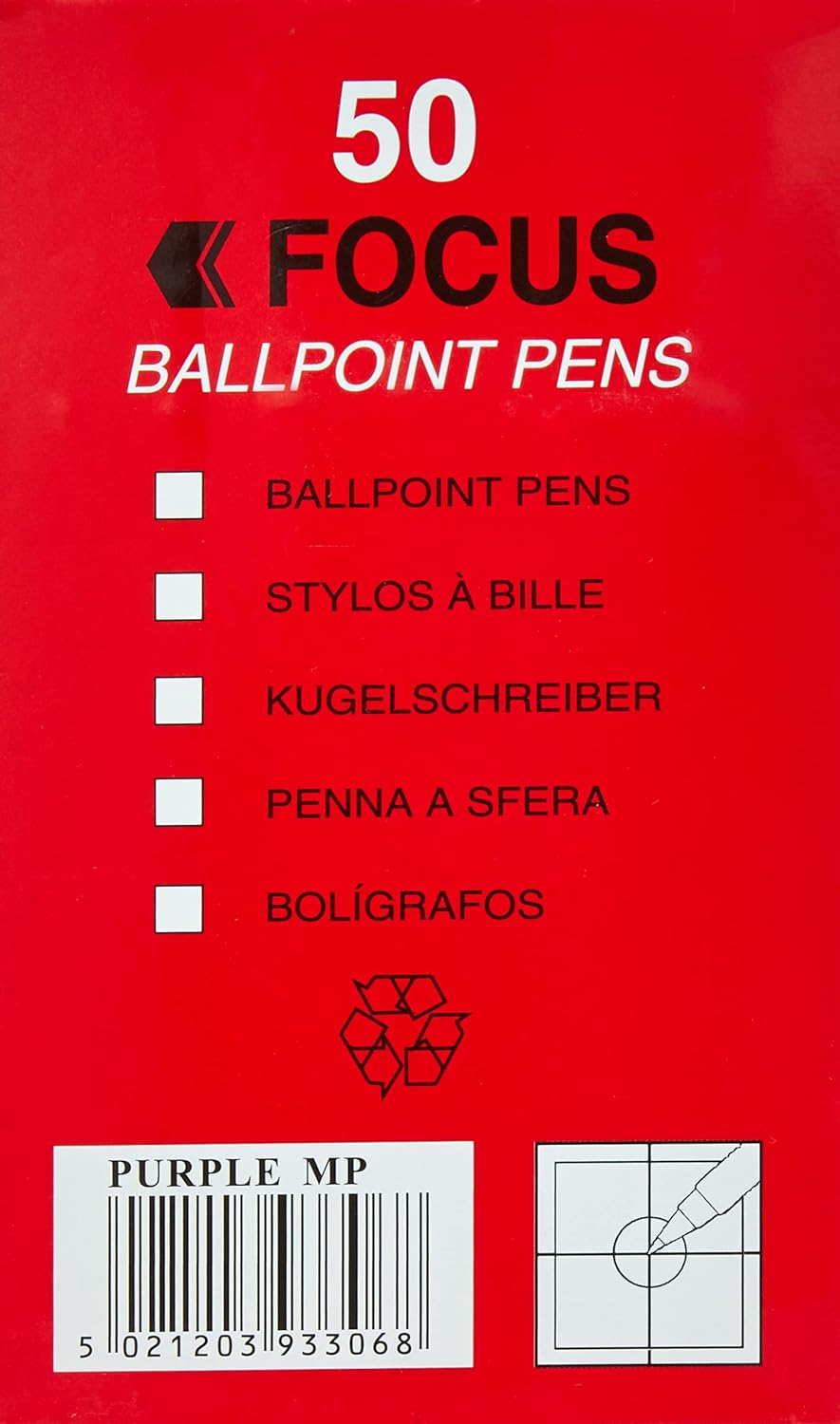 Hainenko 864017 Value Medium Ballpoint Pen - Violet (Pack of 50
