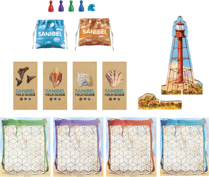 Sanibel Board Game by Elizabeth Hargrave — Relaxing Tile Placement Game About Collecting Shells — Ages 10+ — 2-4 Players — 45 Mins. — Family Games - English Version
