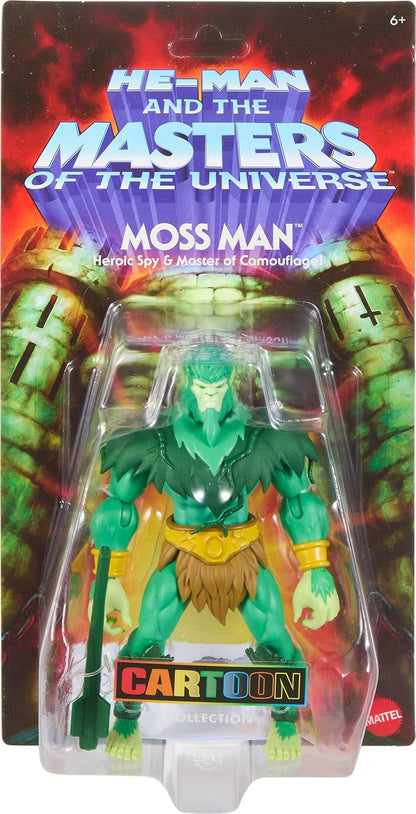 Masters of the Universe Origins Action Figure 200X Cartoon Collection Moss Man, 5.5 Inch 1980s MOTU TV Hero, Detailed Design & Mace, Camouflaged Spy, JHJ96