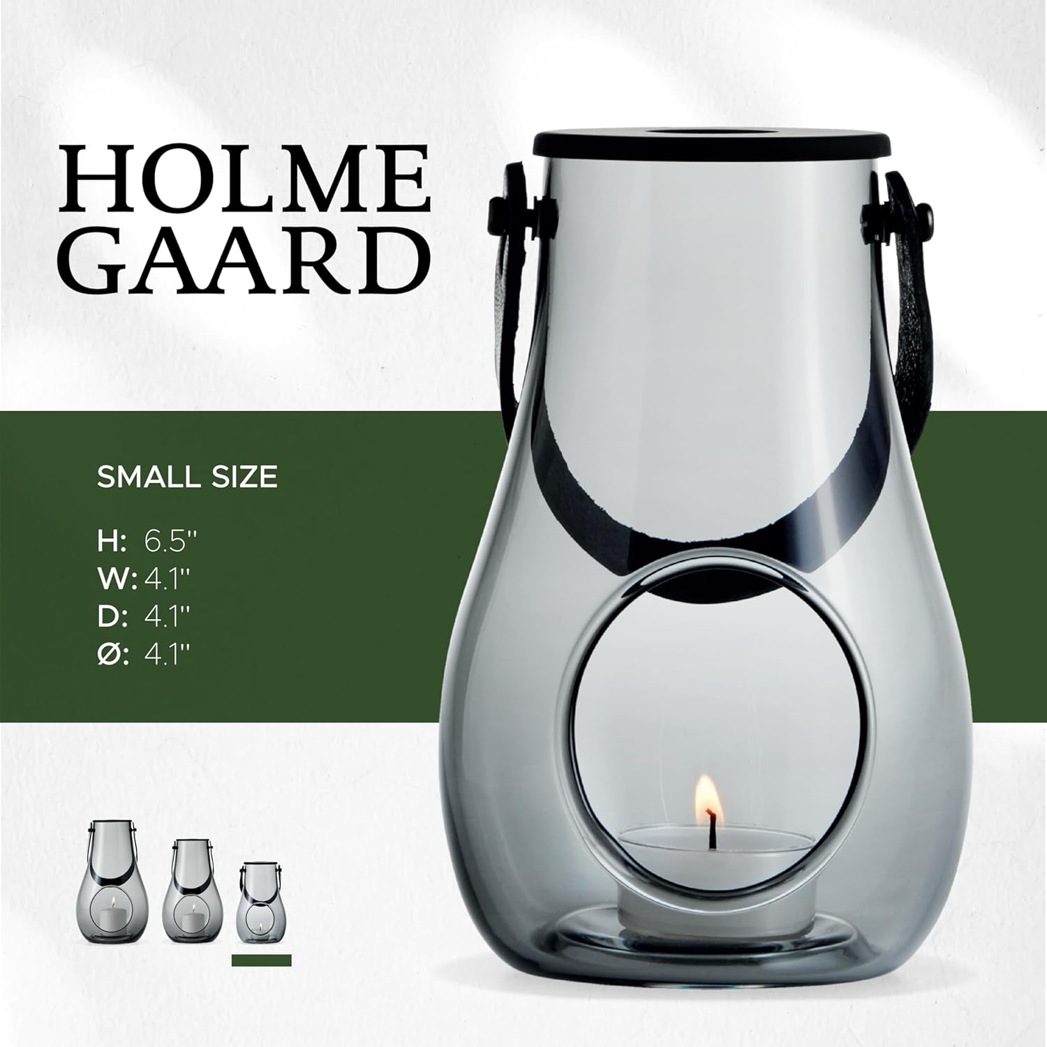 Holmegaard - Dwl Lantern 16 Cm - Smoked Glass
