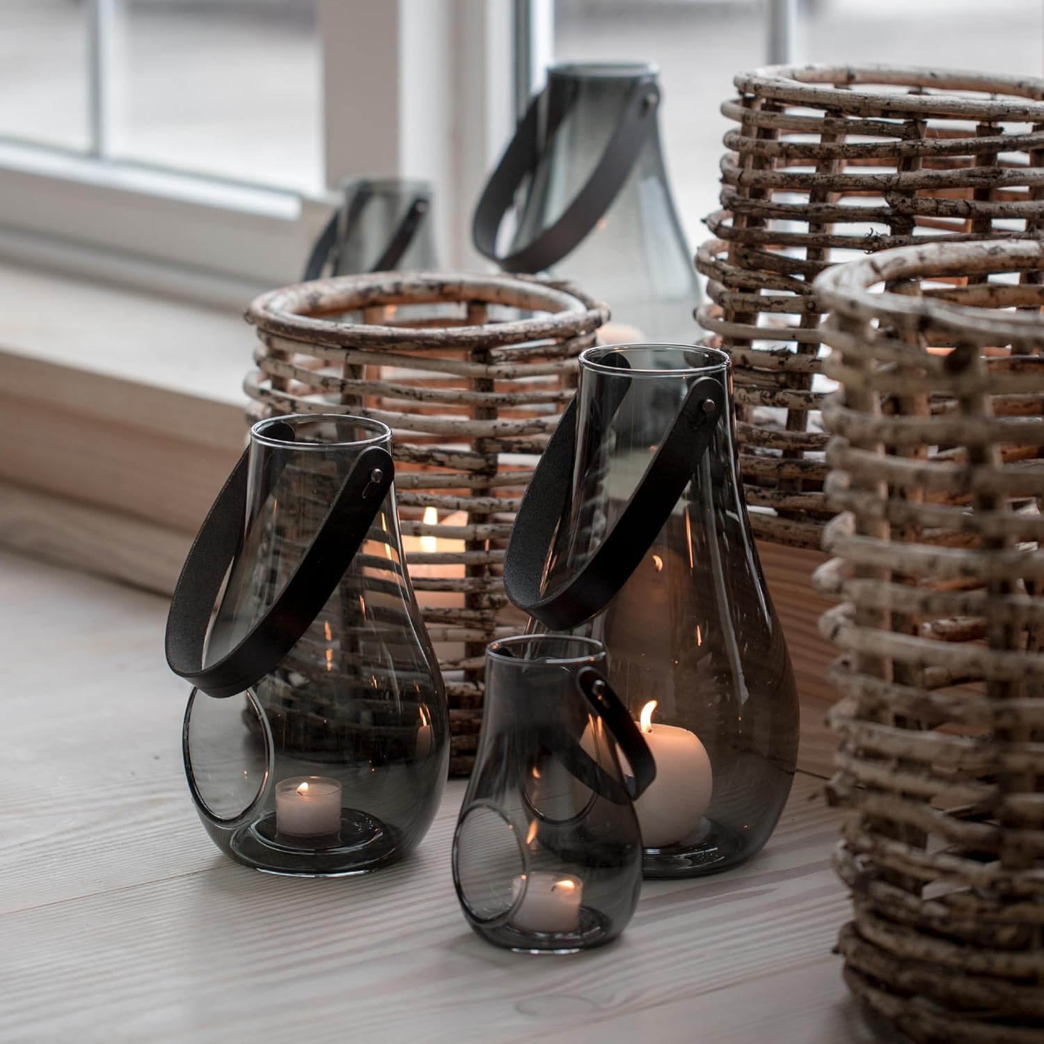 Holmegaard - Dwl Lantern 25 Cm - Smoked Glass
