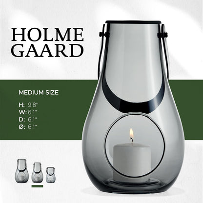 Holmegaard - Dwl Lantern 25 Cm - Smoked Glass