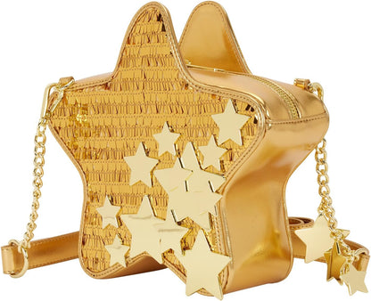 Loungefly Schultertasche Stern Gold Glitzer