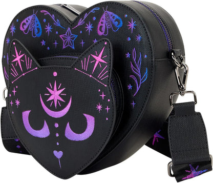 Loungefly Neon Cat Heart Figural Crossbody Bag