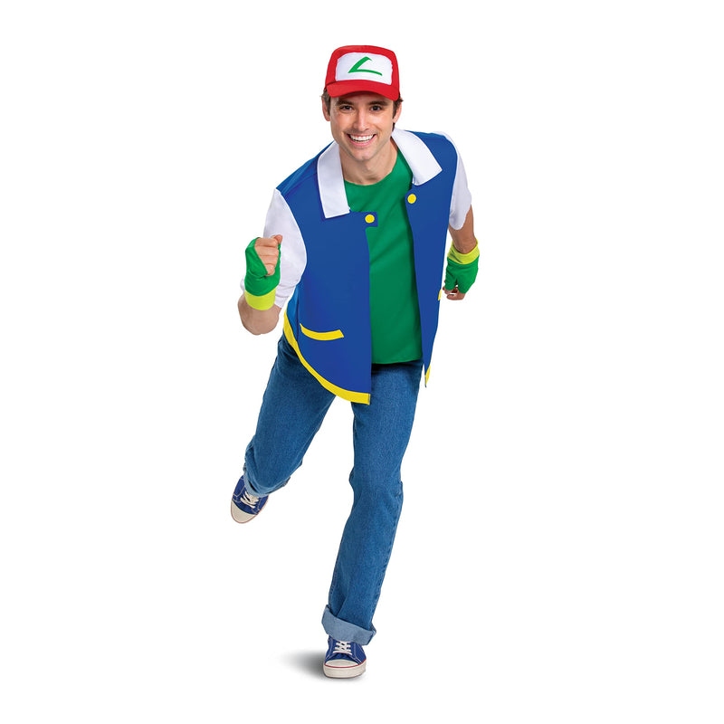DISGUISE 120069STD-20L ASH KETCHUM CLASSIC UNISEX VOLWASSEN Pokemon Dress Up & Accessoires, Blauw, Standaard