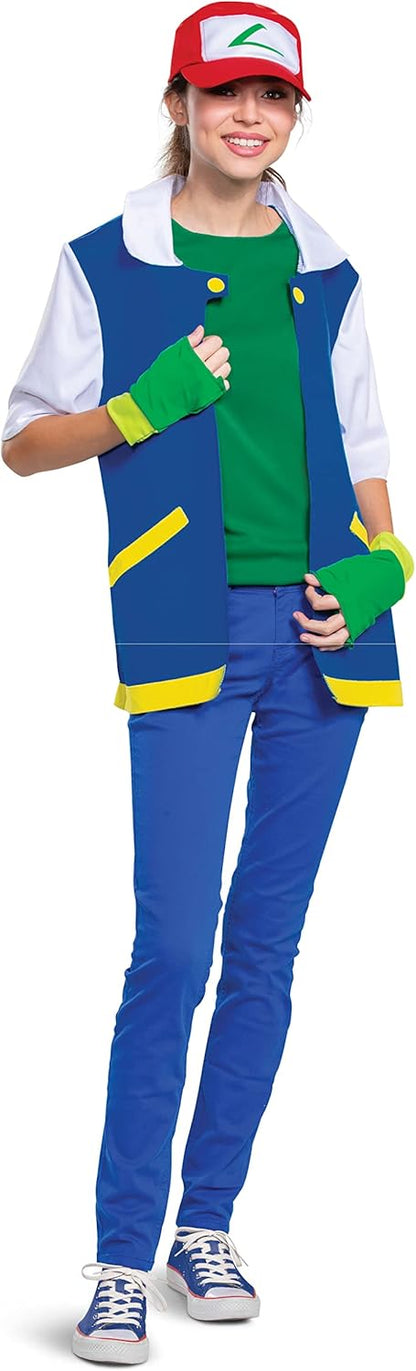 DISGUISE 120069STD-20L ASH KETCHUM CLASSIC UNISEX VOLWASSEN Pokemon Dress Up & Accessoires, Blauw, Standaard