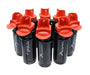 Precision 8 Hygiene Water Bottles and Oval Carrier, 8 x 1L BPA Free, Team Sports Bottles, Non Contact Fast Flow Spouts, Dishwasher Safe, Football, Rugby, Hockey, Black