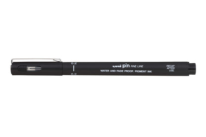 Uni-Ball Pin 0.2mm BLACK , Pack of 12