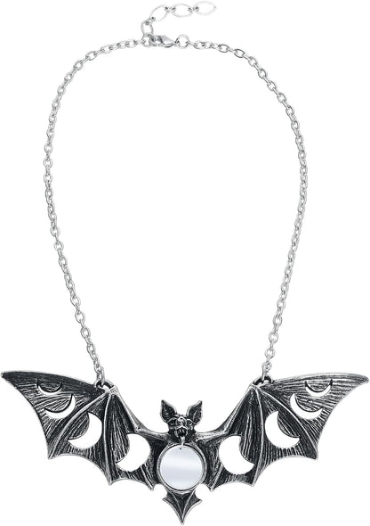 Lunaeca Moon Phase Necklace Alchemy England Bat Gothic Alternative Jewellery