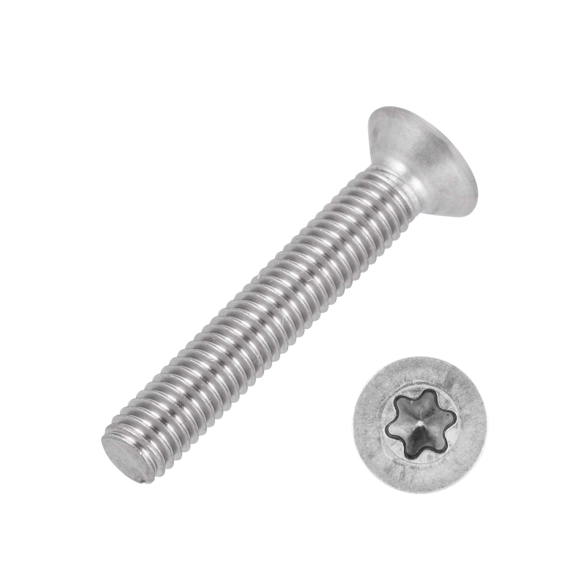 Viti a testa svasata Torx, filettatura completa ISO 14581 DIN 965 TX, in acciaio inox, M8 x 60 mm, 25 pezzi