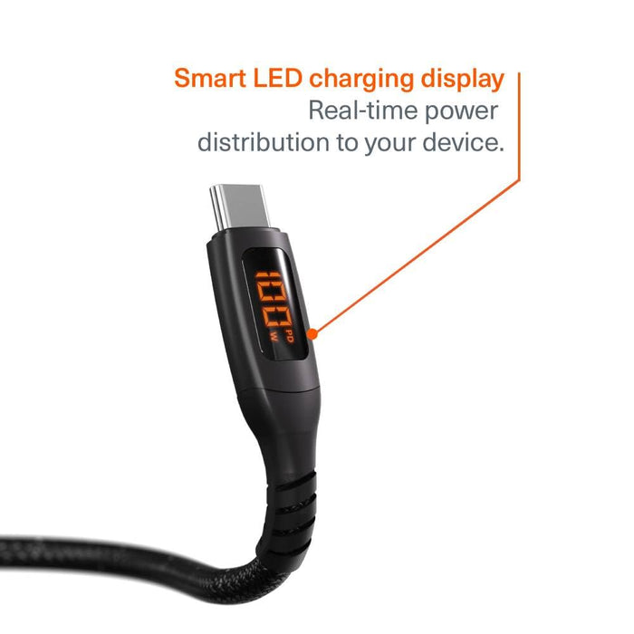 Cable Usb-C With Led 1Mt Bk