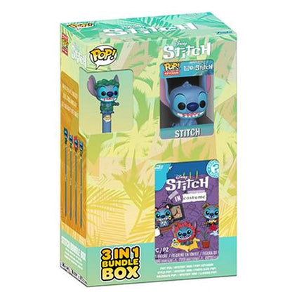 Funko Pop! | Disney Lilo & Stitch Box Stitch 3 in 1 | Confezione esclusiva FNAC | Figura misteriosa + Portachiavi + Penna | Collezione ufficiale Disney | FS